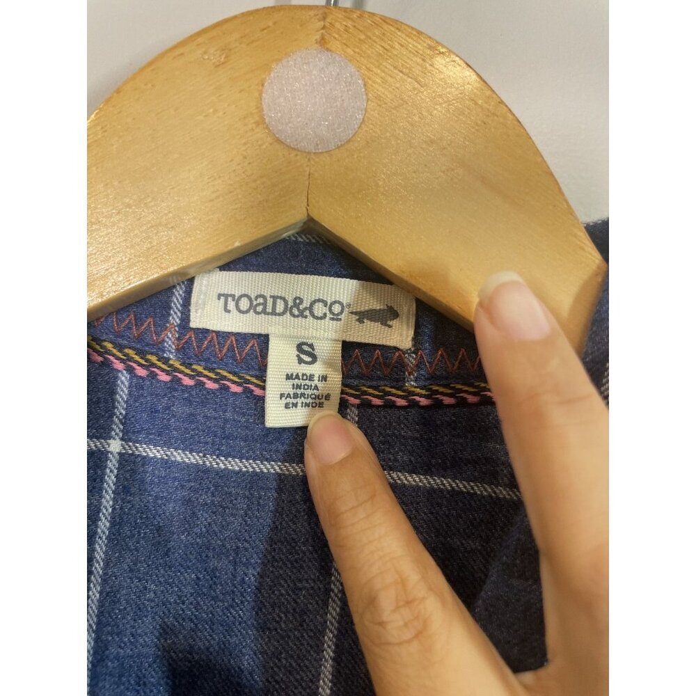 Toad&Co Cairn LS Shirt Women's Size S Blue Plaid Button-Up Long Sleeve Collared - Picture 2 of 10